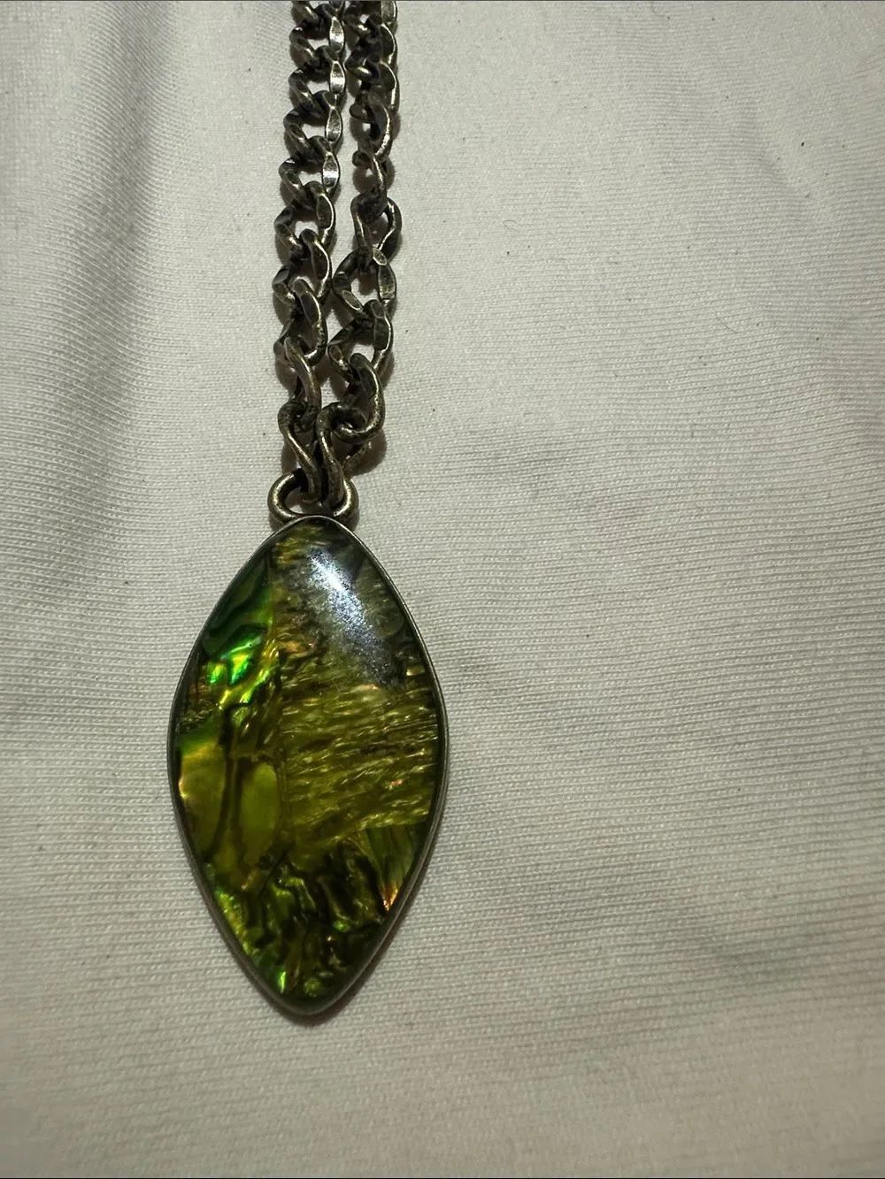 Vintage Abalone Shell Pendant Necklace
